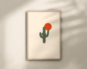 Desert Cactus, Digital Download, Printable Art, Minimal Wall Art, Home Decor, Wallpaper