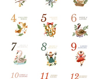 Full 12 Days of Christmas Digital Poster