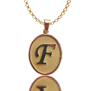 Collar con medallón del alfabeto en oro de 14 quilates • Collar con diamantes ABC • Colgante con letras Collar con el alfabeto personalizado • Elige tu inicial