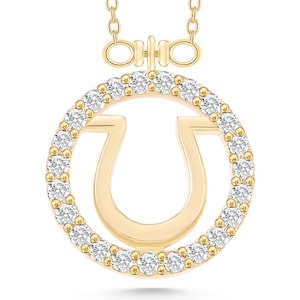 ソリッド 14K イエロー ゴールド 幸運の馬蹄ペンダント 本物 ソリッド 14K イエロー ゴールド 幸運の馬蹄ペンダント 本物