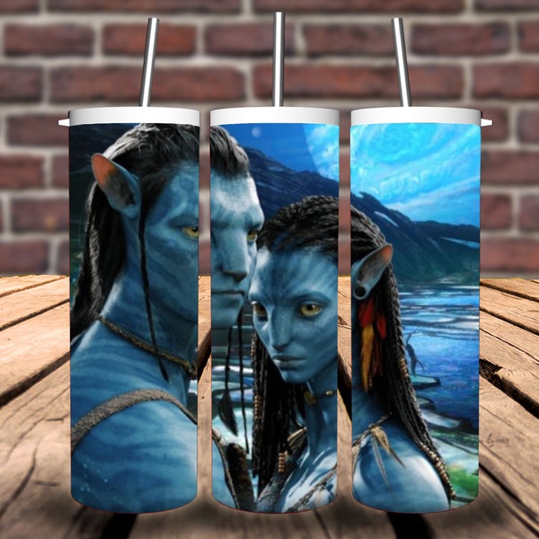 Avatar 2 Sublimation design, Straight 20 oz Skinny Tumbler PNG