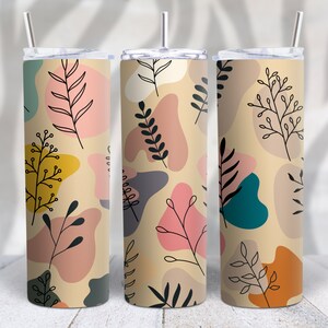 Beautiful floral 20oz straight skinny tumbler design png