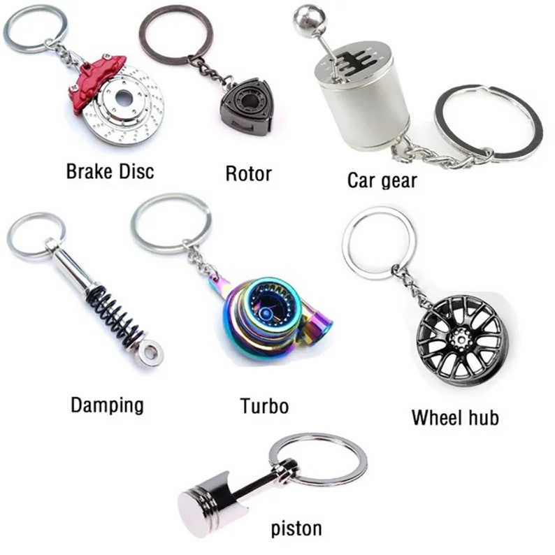 Powertrain Keychain Turbo Keychain With Spinning Turbine - Mechanical Zinc Alloy Car Parts ...