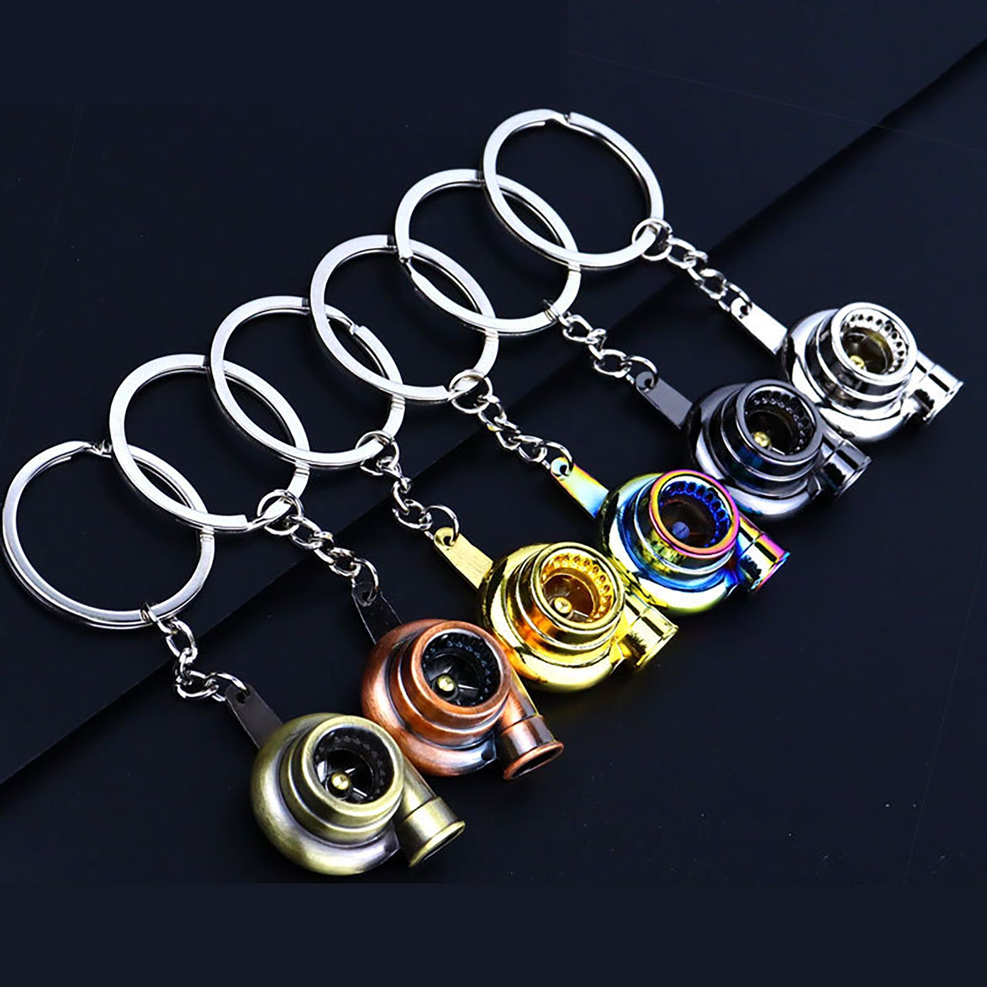 Turbo Keychain With Spinning Turbine - Mechanical Zinc Alloy Car Parts ...