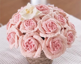 Crochet Pink O'Hara Pattern/Crochet Rose Pattern/ Crochet Flower Pattern/for Bouquets and Flower Arrangements