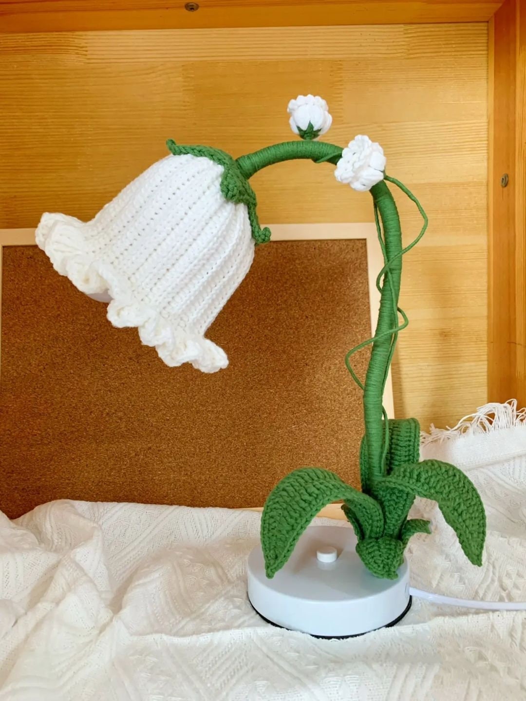 Lily of Valley Lamp , Crochet Night Lamp, Lily of Valley Night