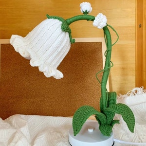 Crochet Lily of the Valley lamp Pattern-Crochet Flower Lamp-crochet lily Night lamp-Christmas Gift, Gift for Her, Birthday Gif