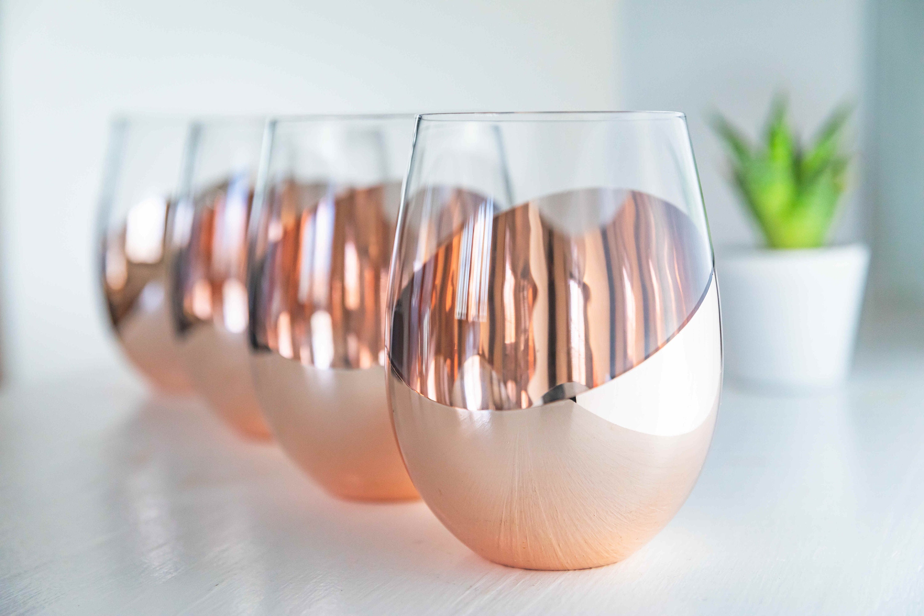 Pair of Personalized Copper Stemless Tumblers (pair)