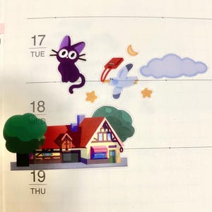 Kiki klistermärkesark | Genomskinliga vattentäta glansiga klistermärken, Bujo Kawaii Stationery bild 10