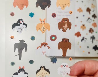 Silly Buff Dog Matte Stickers | Bullet Journaling, Kawaii