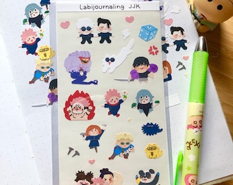 JJK Sorcerer Sticker Sheets | Matte Kawaii Anime Bujo