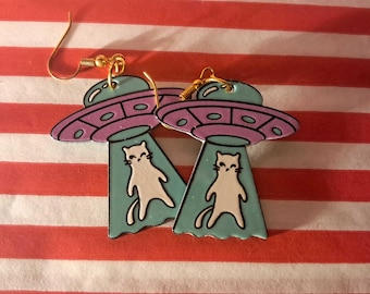 Alien Katze Ohrringe