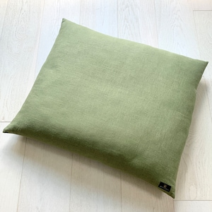 ZABUTON - Matcha Linen + Kapok Handmade Meditation Cushion Meditation Pillow Kapok Pillow Yoga Cushion Floor Pillow Sustainable Eco Friendly
