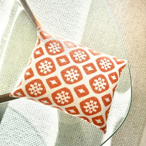 Linen Buckwheat Hull Pillow: Yam Print Cover, Handmade