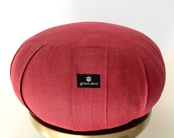 Goji Linen Zafu Meditation Cushion: Handmade Kapok Pillow
