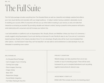 The Full Suite | Custom Brand Identity Content for Entrepreneur Growth Venture Revamp for Digital Assets and Website Optimization