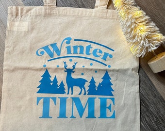 Winter Time Deer Tote Bag