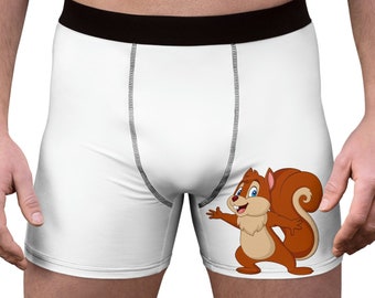 Cute Squirrel Looking for Nuts, Men's Boxer Briefs, Gag Undies, Fundies,  Underwear 