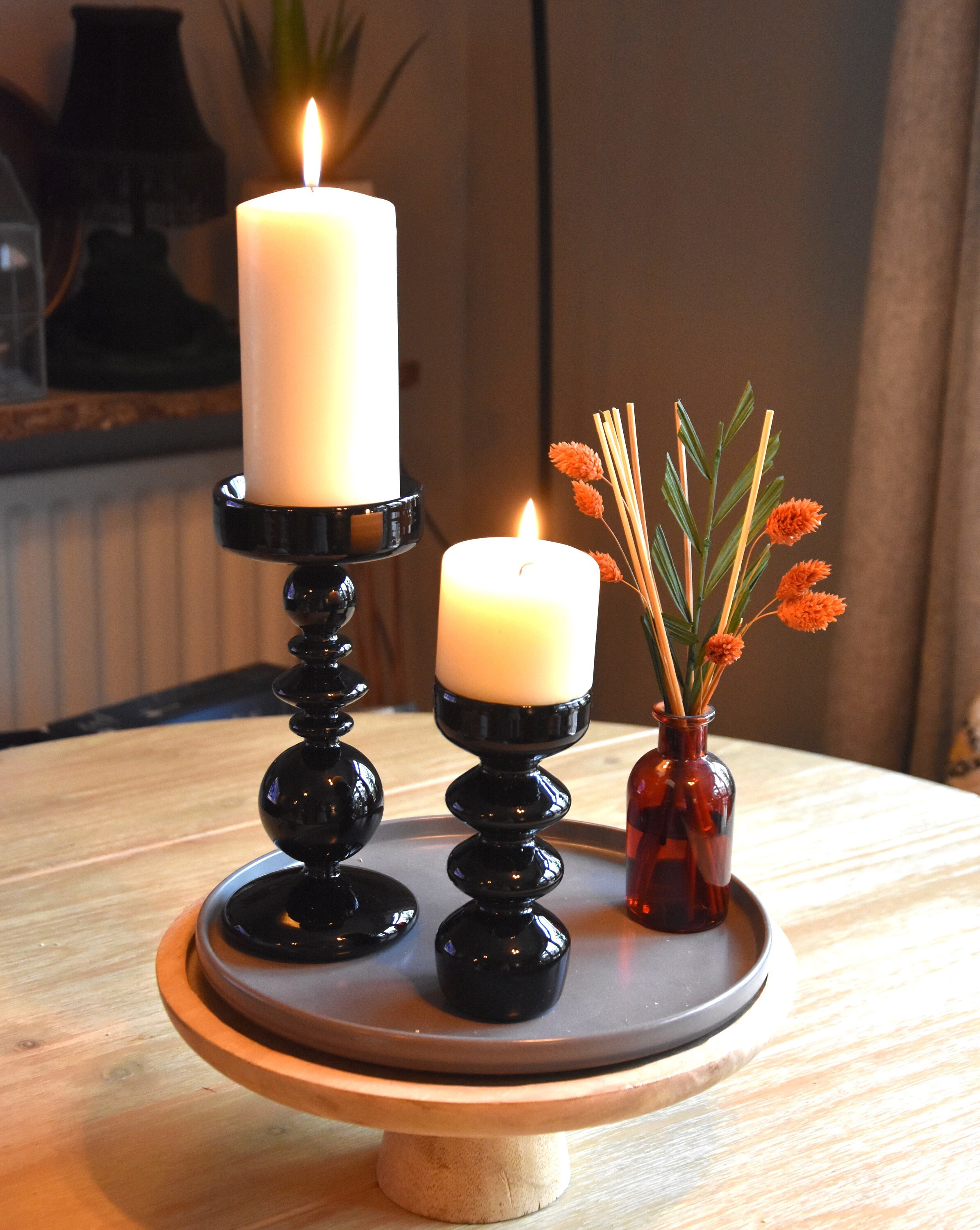 Black metal online candle holders