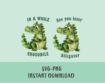 Ci vediamo più tardi Alligatore, tra poco Coccodrillo file digitali SVG, PNG