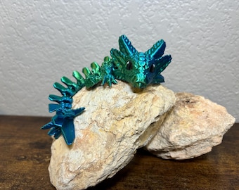 3D Printed Articulated Axolotl Dragon - Poseable Fidget Toy & Fantasy Figurine - Cinderwing3D Authorized Seller