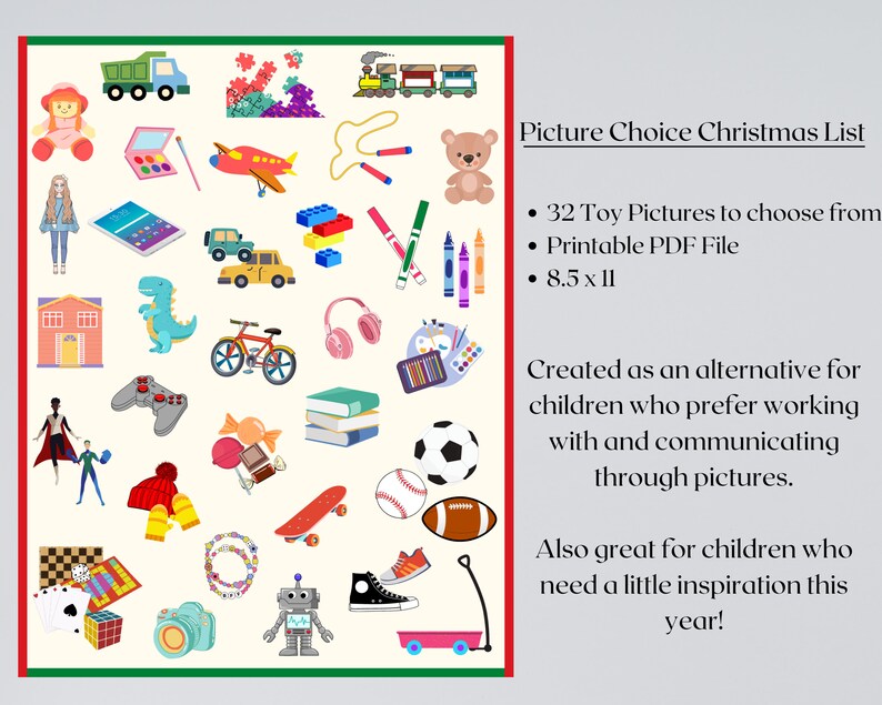 Kids Christmas Toy List Printable Christmas List for Kids Etsy