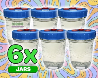6x Liquid Culture Jar - Mushroom Liquid Culture Solution - Wide Mouth