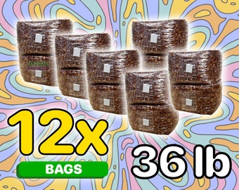 12x (36lbs) Grain Spawn Mushroom Bags - Unicorn Bag - Injection Port