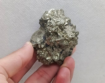 220g Natural Gemstone Golden Iron Pyrite Crystal Cluster Specimen Vintage Mineral Specimen