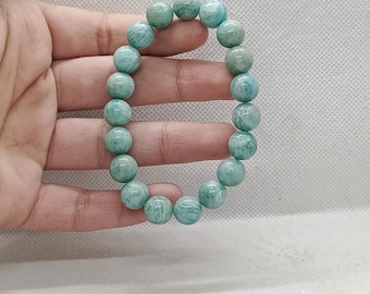 Natural Stone Genuine Green Aventurine Beaded Bracelet 10mm Crystal Gemstone Stretched Handmade