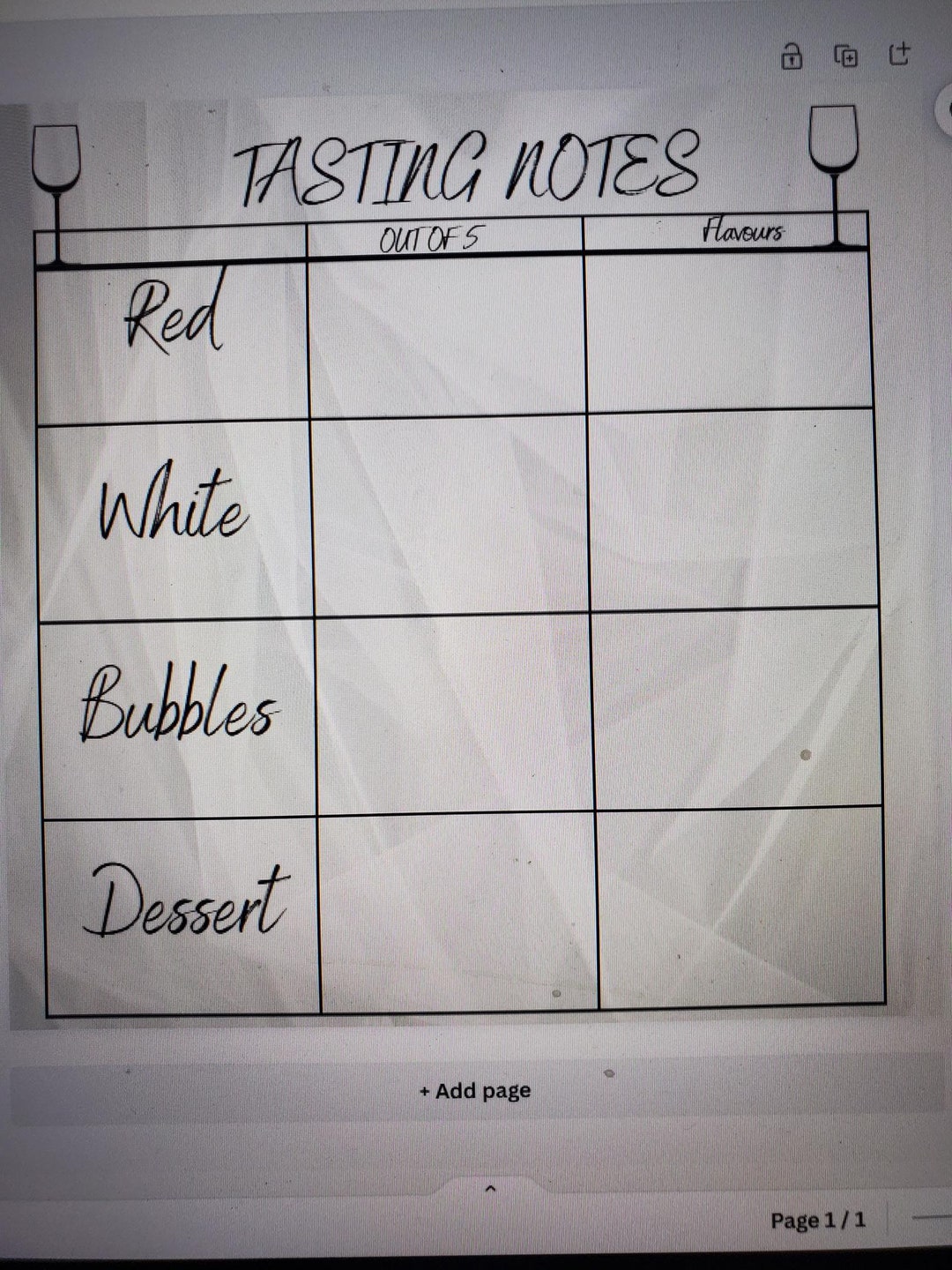 Wine Tasting Notes Card - Etsy