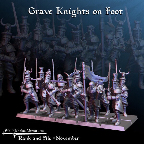 Grave Knights On Foot - Chevaliers Chevaliers - Skeletal Foot Knights