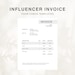 Invoice Template, Influencer Template, Minimalist Invoice Template ...