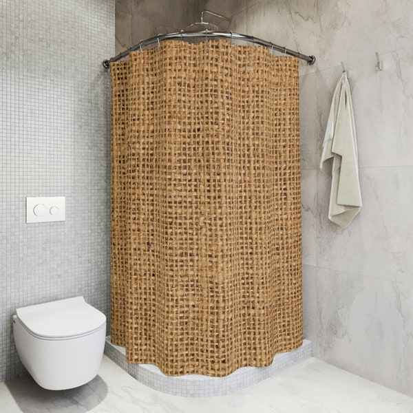 Burlap Shower Curtain Etsy
