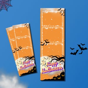 Halloween Orange Photo Booth Template Strip 2x6 (bearbeitbar)