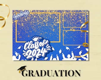 Graduation Photo Booth Template Postcard Layout 4x6 (Editable)