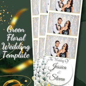 Floral Photo Booth Template Strip 2x6 (Editable)