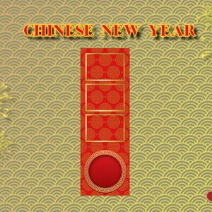 Chinese Lunar New Year Pattern Photo Booth Template Strip 2x6 (Editable)