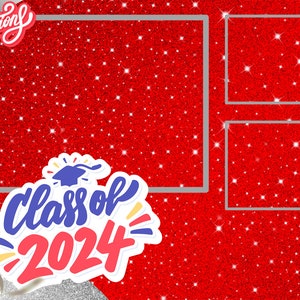 Modelo de cabine fotográfica vermelha e prateada de formatura, layout de cartão postal 4x6 (editável)