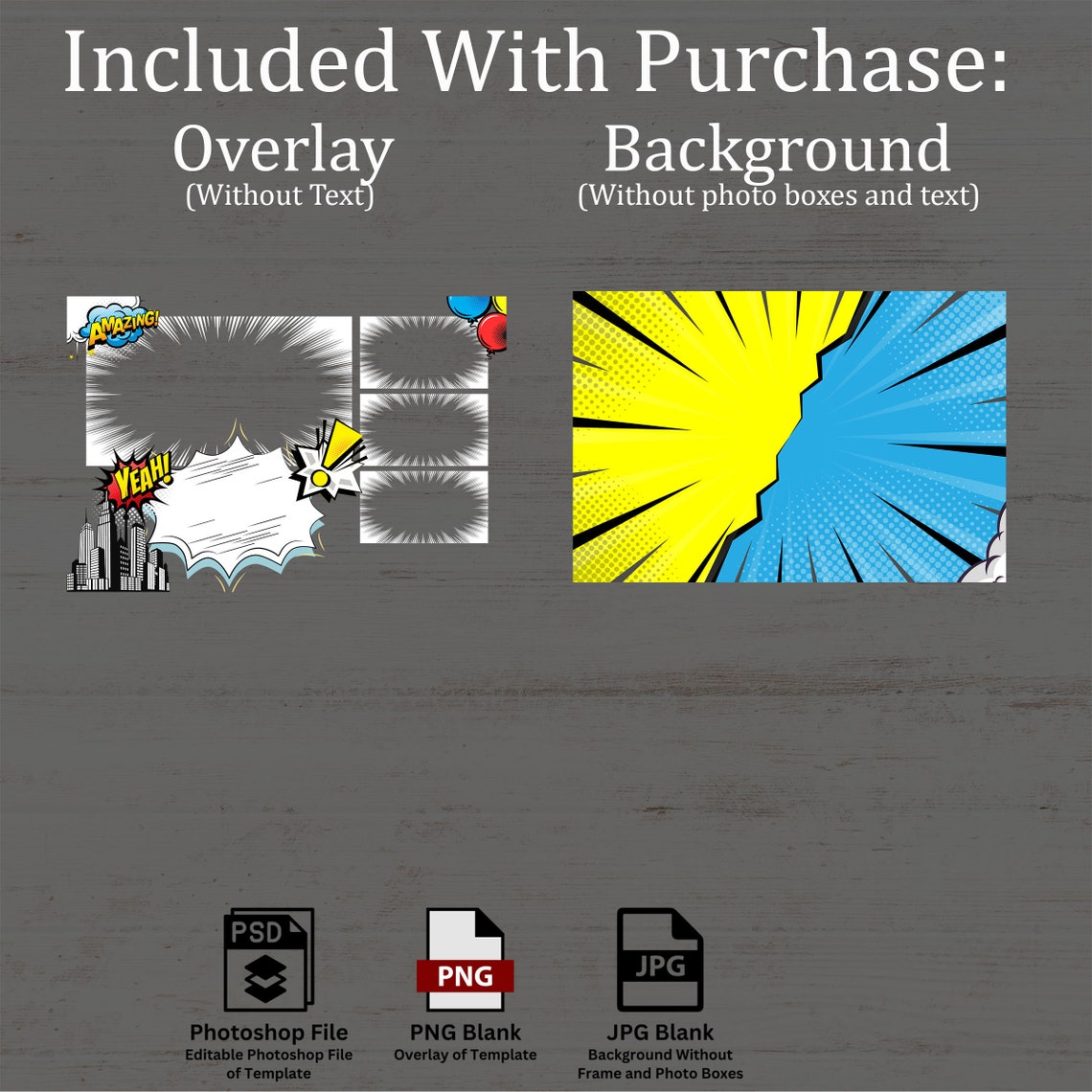 Comic Strip Photo Booth Template Postcard Layout 4x6 editable - Etsy