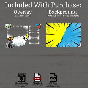 Comic Strip Photo Booth Template Postcard Layout 4x6 editable - Etsy