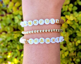 Thanksgiving Bracelets | Beaded Bracelet | Heishi Bracelet| Personalized Bracelet