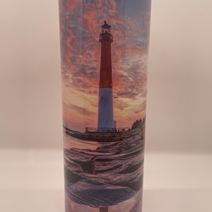 Barnegat Lighthouse 20 oz Stainless Steel Tumbler Jersey Shore NJ Beach Ocean Sunset Drinkware Sublimation Summer Gift LBI