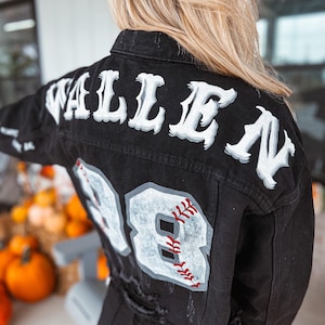 Hand Painted Wallen Jacket Country Jacket Custom Jacket with Art Valentines Day Gift Painted Clothes Painted Jean Jacket Best Custom Gift