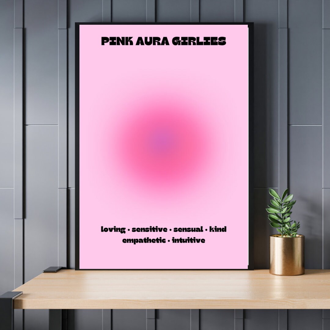 Pink Aura Print, Pink Aura Poster, Spiritual Gradient Print, Spiritual
