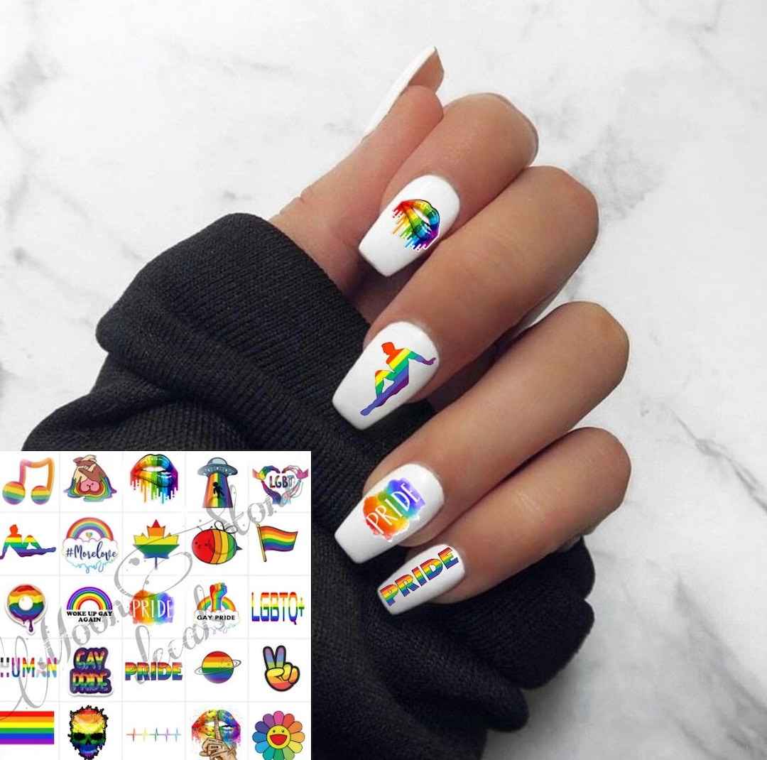Waterslide Nail Art Gay Pride Set of 50 Etsy