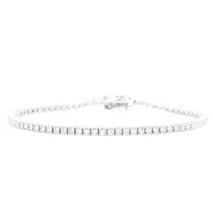 2.80 Carats Stunning Natural Diamond 14K Solid White Gold Bracelet