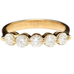 Splendid .90 Carats Natural Diamond 14K Solid Yellow Gold Ring