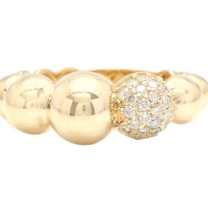 Stunning Natural Diamond 14K Solid Yellow Gold Band Ring
