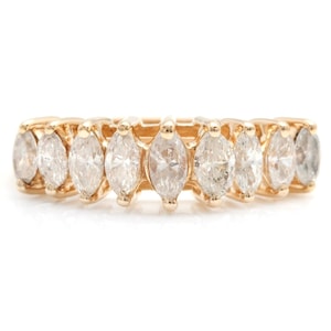 Estate 1.35 Carats Natural Diamond 14K Solid Yellow Gold Ring